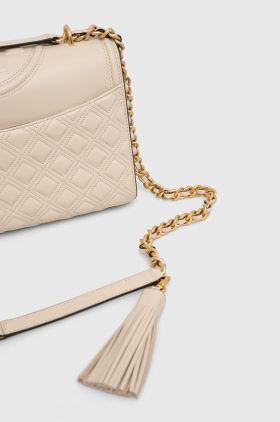 Tory Burch poseta de piele culoarea bej