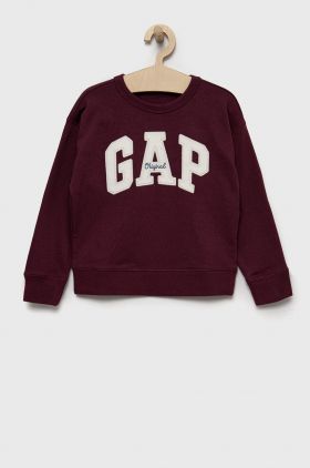 GAP bluza copii culoarea bordo, cu imprimeu