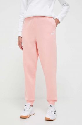 Puma pantaloni femei, culoarea roz, neted