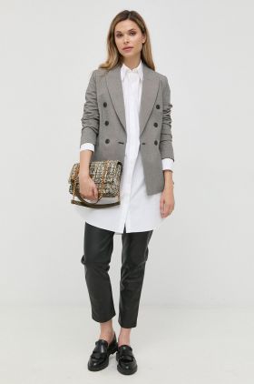 Karl Lagerfeld camasa din bumbac femei, culoarea alb, cu guler clasic, relaxed