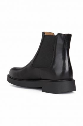 Geox ghete chelsea de piele Spherica Ec1 femei, culoarea negru, cu toc plat