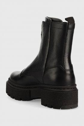 G-Star Raw cizme de piele Kafey Pfm femei, culoarea negru, cu platforma