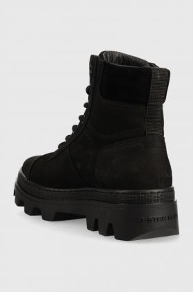 G-Star Raw bocanci din piele intoarsa Noxer Hgh femei, culoarea negru, cu toc plat