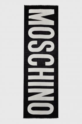 Moschino sal de lana culoarea gri, modelator