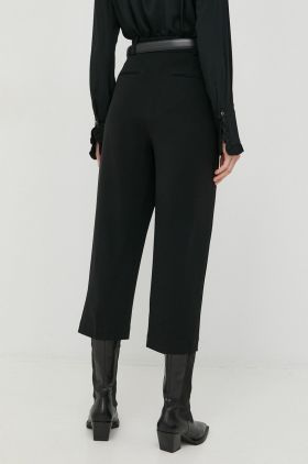 MICHAEL Michael Kors pantaloni femei, culoarea negru, drept, high waist