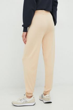 United Colors of Benetton pantaloni femei, culoarea bej, high waist