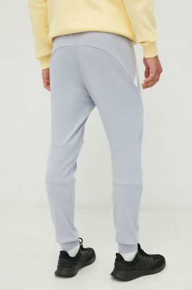 adidas Performance pantaloni de trening barbati, culoarea gri, neted