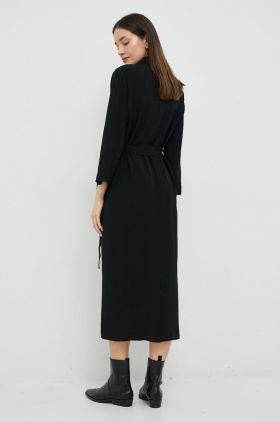 Sisley rochie culoarea negru, maxi, drept