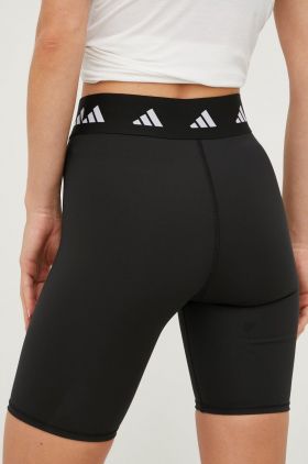 adidas Performance pantaloni scurți de antrenament femei, culoarea negru, uni, high waist HF6681