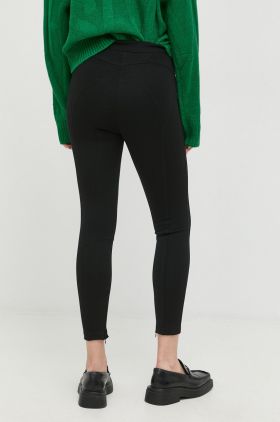 Silvian Heach pantaloni femei, culoarea negru, mulata, high waist