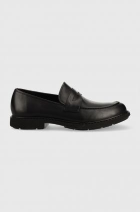 Camper mocasini de piele Mil barbati, culoarea negru