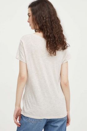 American Vintage tricou femei, culoarea bej