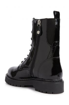 Geox cizme de piele Bleyze femei, culoarea negru, cu platforma