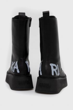 Karl Lagerfeld cizme de piele Zephyr femei, culoarea negru, cu platforma