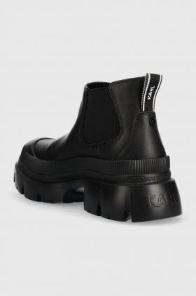 Karl Lagerfeld cizme Trekka Max femei, culoarea negru, cu platforma
