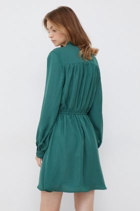 Pepe Jeans rochie culoarea verde, mini, evazati