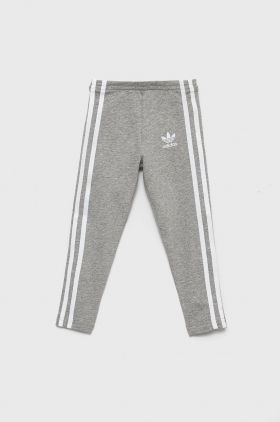 adidas Originals leggins copii culoarea gri, cu imprimeu