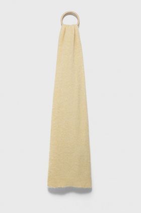 American Vintage esarfa de lana femei, culoarea galben, neted