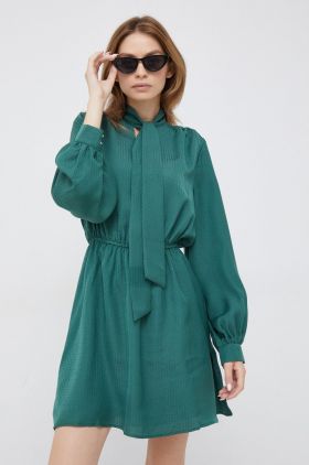 Pepe Jeans rochie culoarea verde, mini, evazati