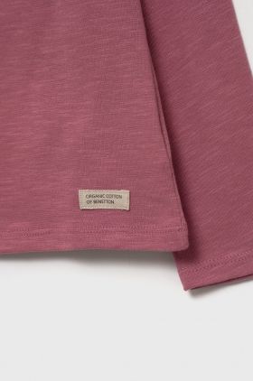 United Colors of Benetton longsleeve din bumbac pentru copii culoarea bej