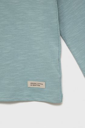 United Colors of Benetton longsleeve din bumbac pentru copii culoarea bej