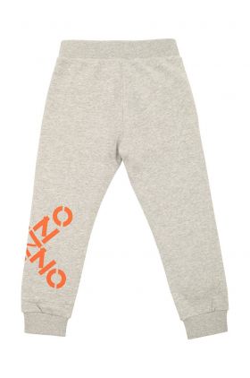 Kenzo Kids pantaloni de trening pentru copii culoarea gri, cu imprimeu