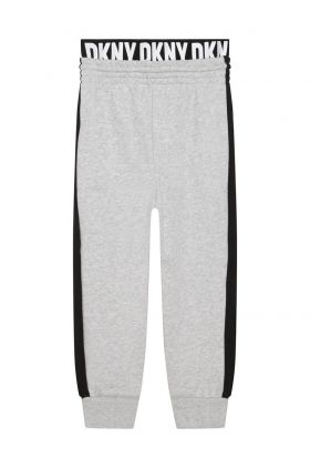 Dkny pantaloni de trening din bumbac pentru copii culoarea bej, modelator