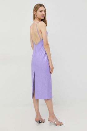 Bardot rochie culoarea violet, midi, drept