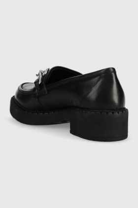 Answear Lab mocasini de piele femei, culoarea negru, cu platforma