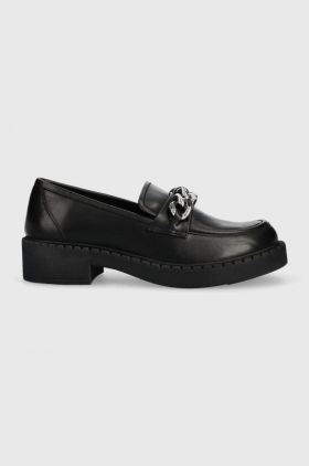 Answear Lab mocasini de piele femei, culoarea negru, cu platforma