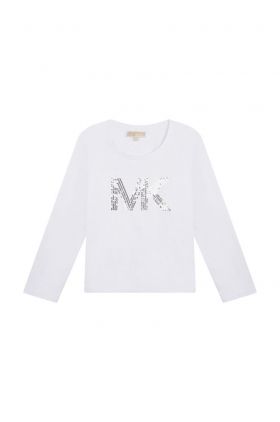Michael Kors longsleeve din bumbac pentru copii culoarea alb