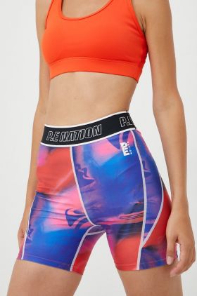 P.E Nation pantaloni scurți de antrenament Rewind femei, culoarea violet, modelator, high waist