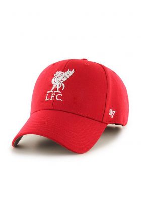 47brand șapcă Liverpool FC culoarea roșu, cu imprimeu EPL-MVP04WBV-RDB