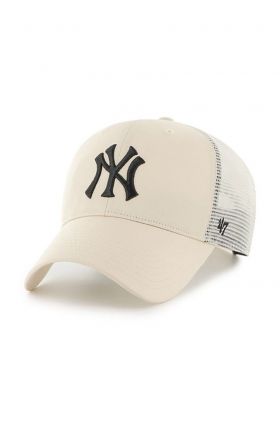 47brand șapcă MLB New York Yankees culoarea bej, cu imprimeu  B-BRANS17CTP-NTB