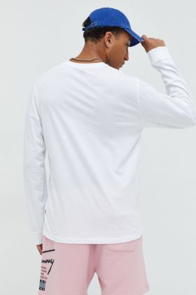 Dickies longsleeve din bumbac culoarea alb, uni DK0A4Y4RWHX1-WHITE