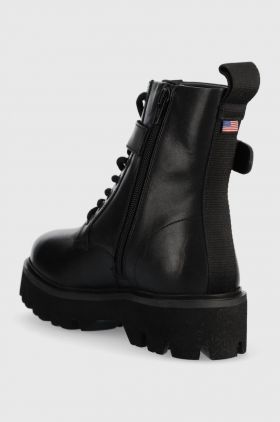Blauer bocanci de piele Elsie femei, culoarea negru, cu platforma