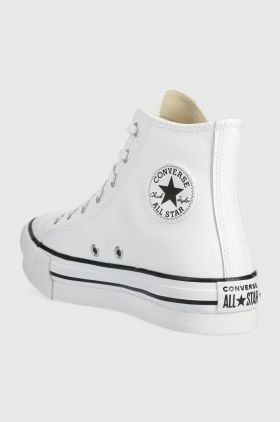 Converse tenisi de piele pentru copii Chuck Taylor All Star Eva Lift culoarea alb