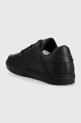 Trussardi sneakers din piele Perlite Basket Low culoarea negru