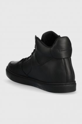 Trussardi sneakers din piele Perlite Basket High culoarea negru