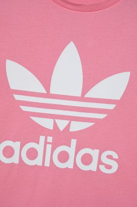 adidas Originals tricou de bumbac pentru copii culoarea roz