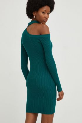 Answear Lab rochie culoarea verde, mini, mulata