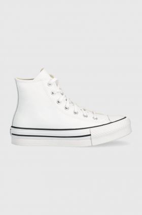 Converse tenisi de piele pentru copii Chuck Taylor All Star Eva Lift culoarea alb