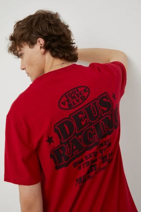 Deus Ex Machina tricou din bumbac culoarea rosu, cu imprimeu