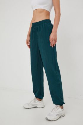 GAP pantaloni de trening femei, culoarea verde, neted