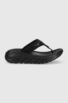 Hoka  șlapi Ora Recovery Flip femei, culoarea negru, cu platforma 1117910-BDGGR