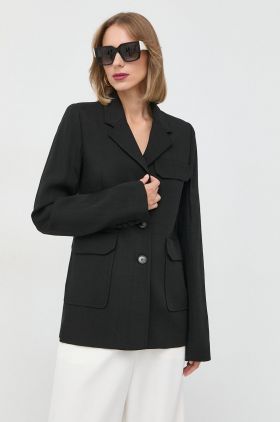 Victoria Beckham sacou culoarea negru, un singur rand de nasturi, neted