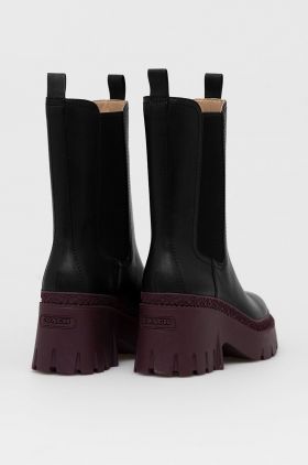 Coach ghete chelsea de piele Alexa Alexa femei, culoarea negru, cu toc drept CD219