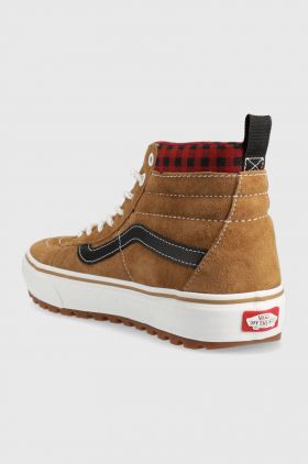 Vans teniși de piele SK8-Hi bărbați, culoarea maro VN0A5HZYY491-MBWBL