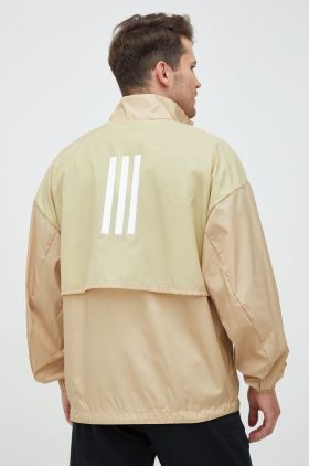 adidas Performance windbreaker culoarea bej, de tranzitie