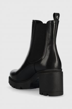 Wojas ghete chelsea de piele femei, culoarea negru, cu toc drept